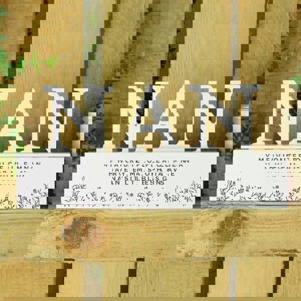 Personalised Memento Company Personalised Floral Wooden Nan Ornament