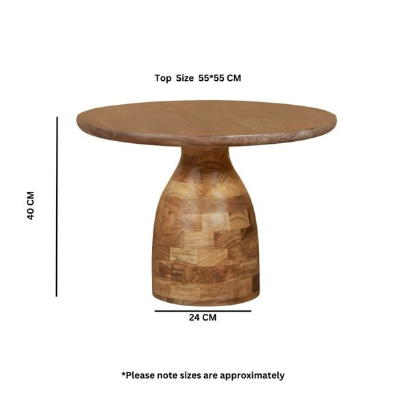IH Design Jaipur Acacia Wood Round Low Coffee Table