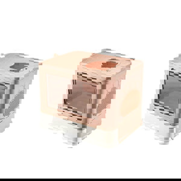 Enclosed Folding Plastic Cat Litter Box with Scoop Living and Home