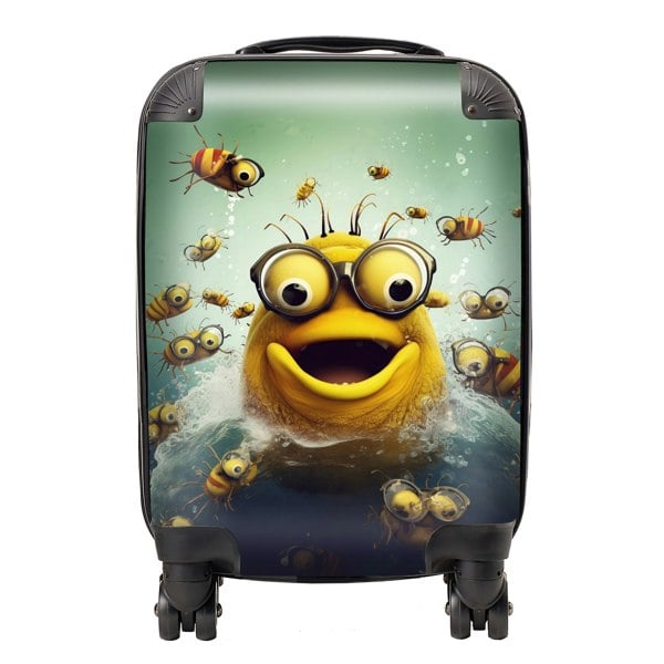 Warren Reed Happy Worm And Bees Splashart Suitcase