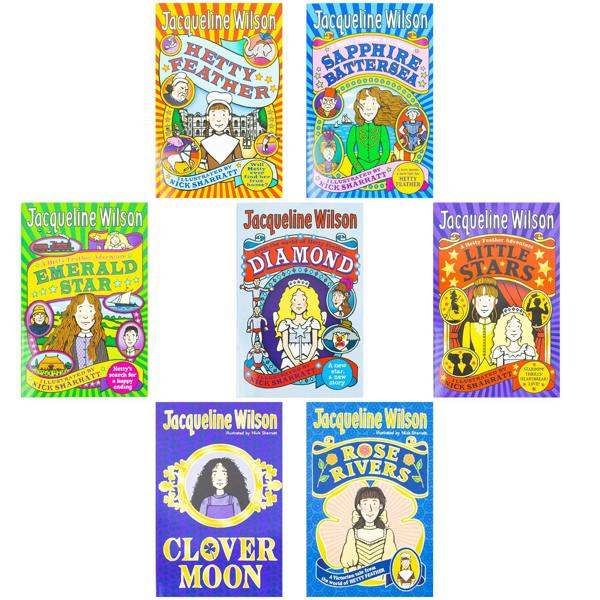 Jacqueline Wilson Collection 7 Books Set (Hetty Feather, Sapphire Battersea, Emerald Star, Diamond, Little Stars, Clover Moon & Rose Rivers)