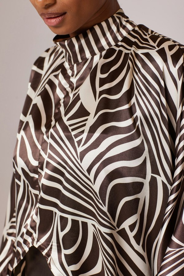 Lioness by TF Palm Leaves Tunic - Brown and Cream