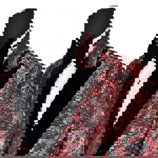 David WeJ Kensington Double Breasted Peak Lapel Jacquard - Red