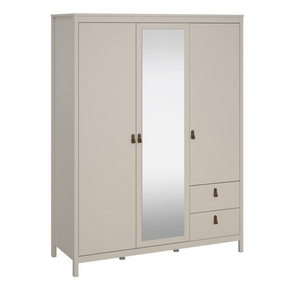 Furniture To Go Barcelona Wardrobe with 2 Doors + 1 Mirror Door + 2 Drawers in Cashmere