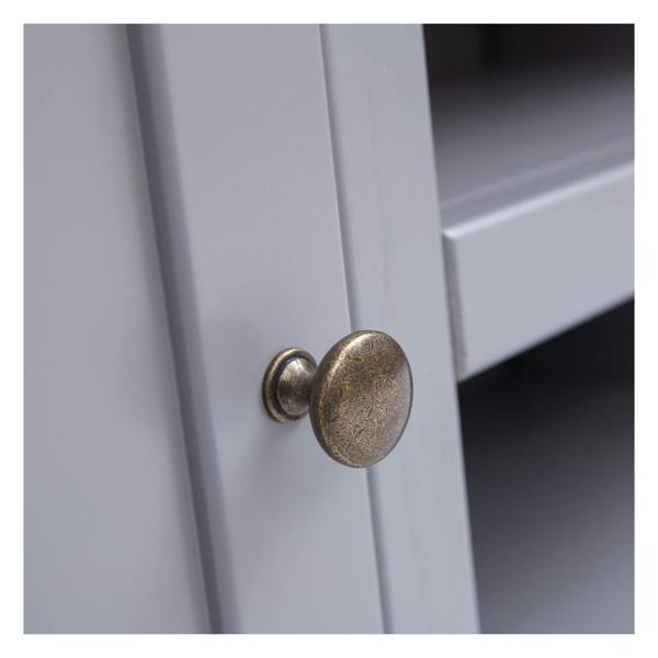Cabinet Bits Mirano Grey 2 Door TV Cabinet Brass Knob