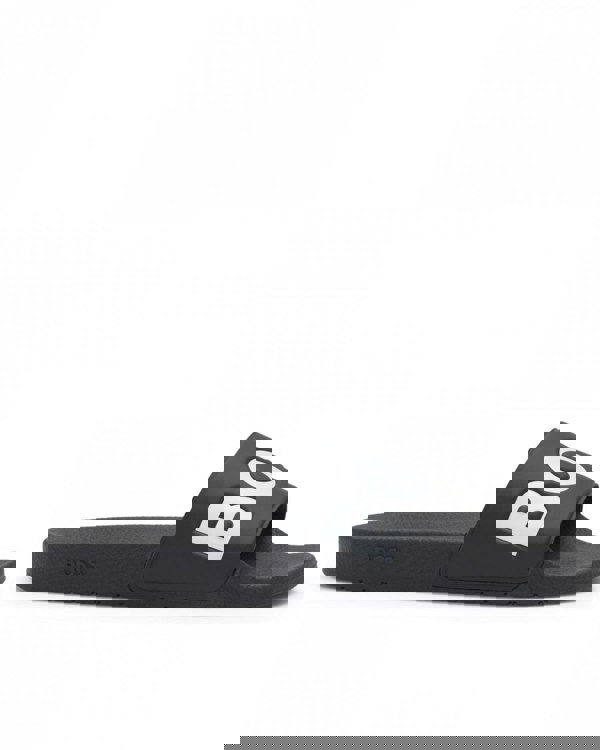 BOSS Orange Aryeh Mens Italian-Made Slides with Large Logo Detail NOS - Black 002