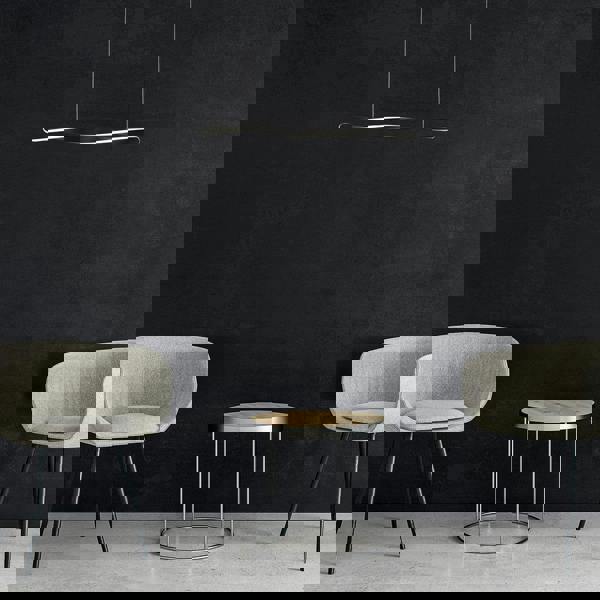 Milagro Swirl LED Pendant Lamp 90cm Stylish Black Alloy