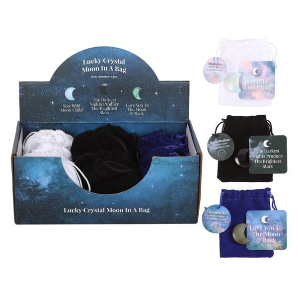 Serano Set of 24 Lucky Crystal Moons in Display