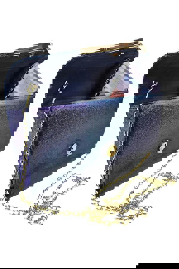 Paulo Due Envelope Glitter Tube Clutch Bag