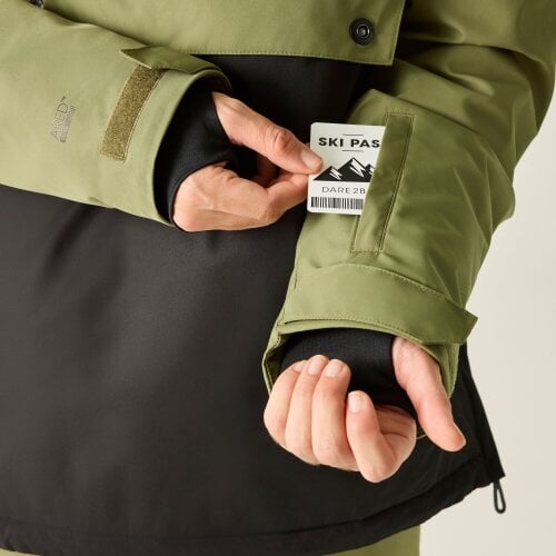 Dare 2B Mens Freeride III Overhead Ski Jacket - Black/Martini Olive