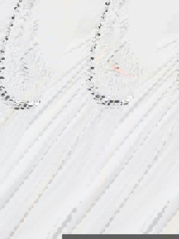 GWD Zadie Diamante Trim White Dress