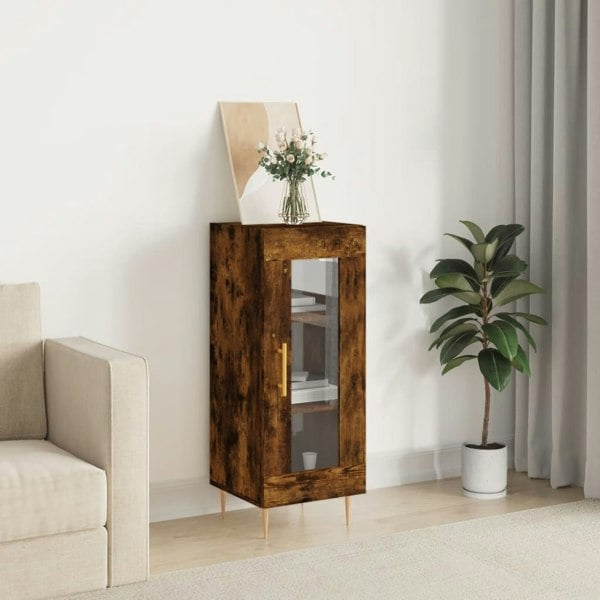 Berkfield Sideboard Smoked Oak 34.5x34x90 cm Engineered Wood