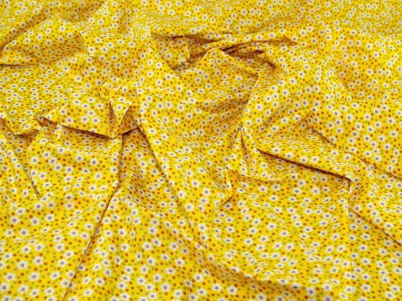 Minerva Core Range Deadstock 100% Cotton Poplin Fabric - Flowers Design Dressmaking Fabric, 142.5 cm / 57" Wide - per metre
