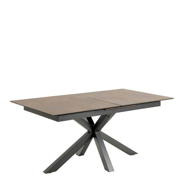 Furniture To Go Heaven Extendable Dining Table with Ceramic Rusty Brown Top 168cm