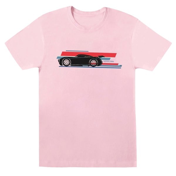 Disney Mens Cars Jackson Storm Stripes T-Shirt - Baby Pink