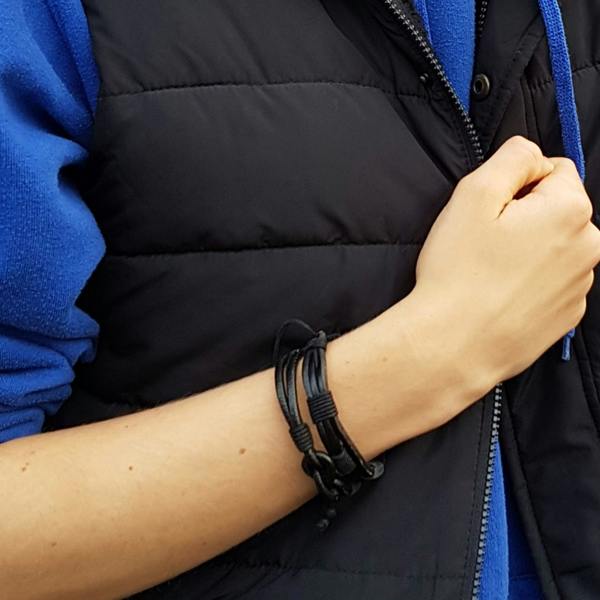 Aye Do Gifts Black Men's Leather Knot Bracelet