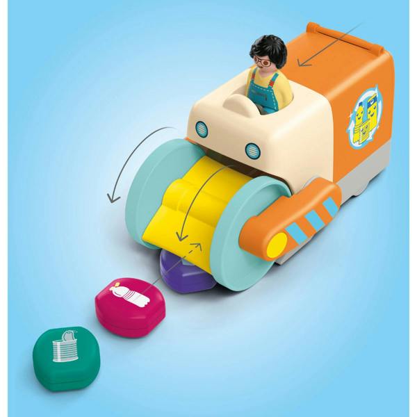 Playmobil JUNIOR: Push and Grab Garbage Collector Vehicle - 71774 Playset