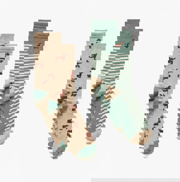 Joules EVERYDAY Womens Socks Khaki/Cream