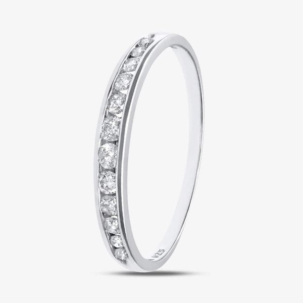 T. H. Baker 9ct White Gold 0.25ct Graduating Diamond Half Eternity Ring PR04775W