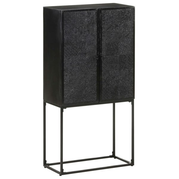 Berkfield Sideboard Black 60x30x120 cm Solid Acacia and Mango Wood