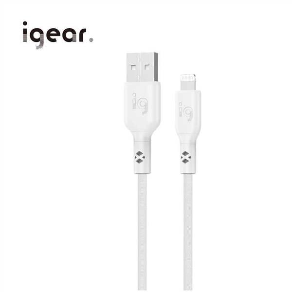 iGear Lightning 3M 60W Nylon Braided Cable - White