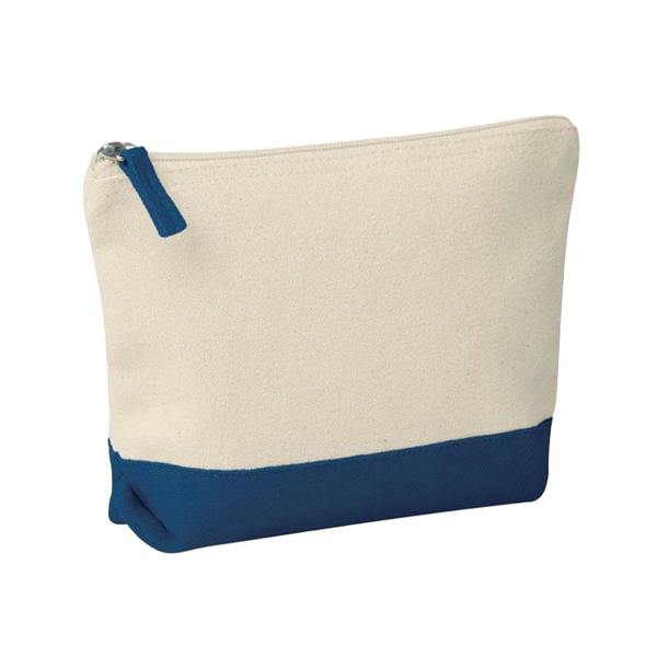 MidOcean Kleuren Cotton Cosmetic Bag - Blue/Beige - 
