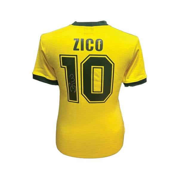 Unbranded Zico signed Brazil 1982 shirt — Unframed