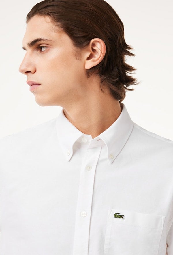 Lacoste Men's Regular Fit Cotton Oxford Shirt - White