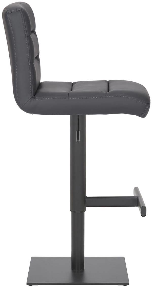 Lamboro Luscious Deluxe Kitchen Bar Stool, Matt Black Footrest, Adjustable Swivel Gas Lift, Breakfast Bar & Home Barstool, Charcoal Grey