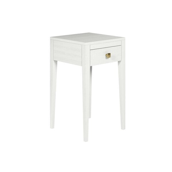 Wyld Haus Moscow White Wood Grain 1 Drawer Bedside Table