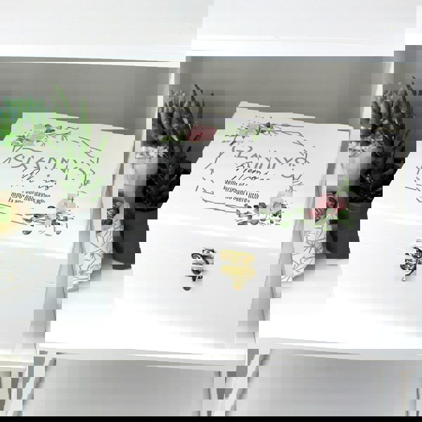 Personalised Memento Company Personalised Abstract Rose White Wooden Keepsake Box