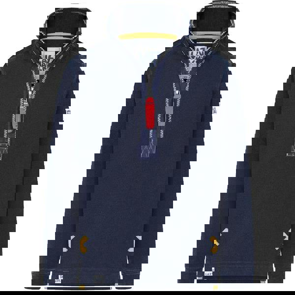 Lazy Jacks Boys Pique Quarter Zip Sweatshirt - Marine