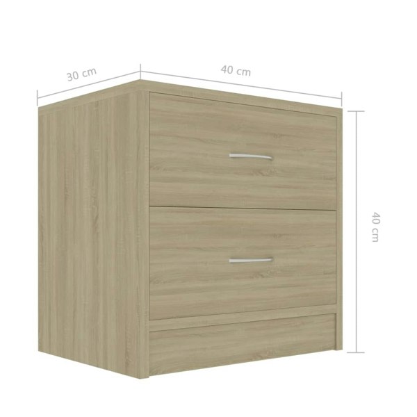 Berkfield Bedside Cabinet Sonoma Oak 40x30x40 cm Engineered Wood