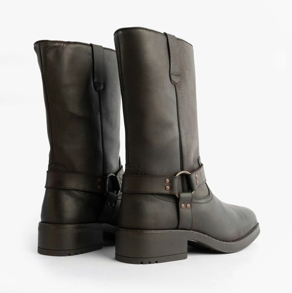 Woodland HIGH HARLEY Mens Leather Western Boots Dark Brown