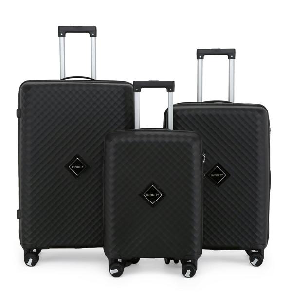 Infinity Luggage Dual 4 Wheel Robust Lightweight TSA Hard Shell Suitcase Luggage Travel Bags Set