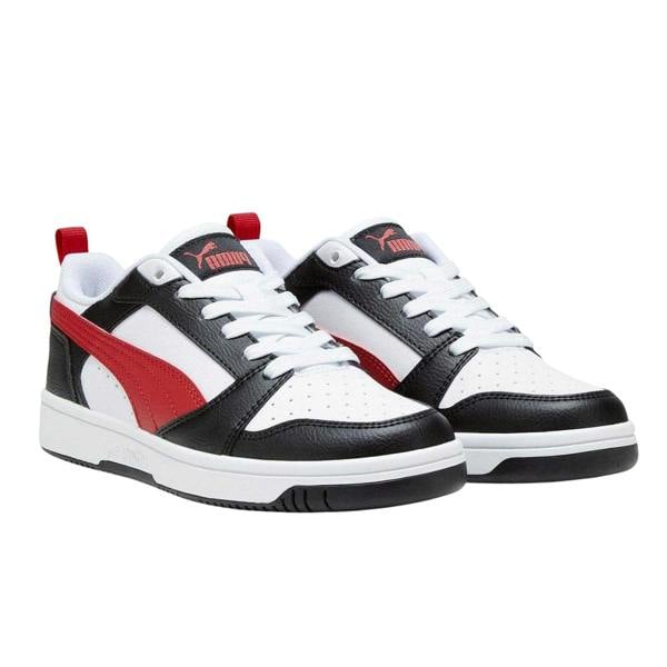 Puma Childrens/Kids Rebound High Top Trainers - Black/White/Red - 