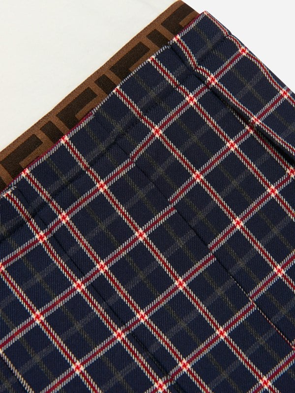 Fendi Kids Fendi Girls 2 In 1 Tartan Skirt Dress