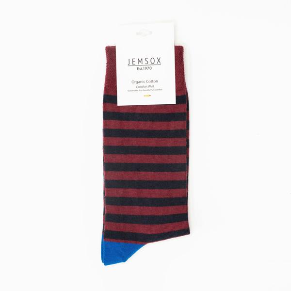 Jemsox 5pk Bordeaux & Manor Green Quintet - Organic Cotton Comfort Welt Socks (One Size UK 9-12)
