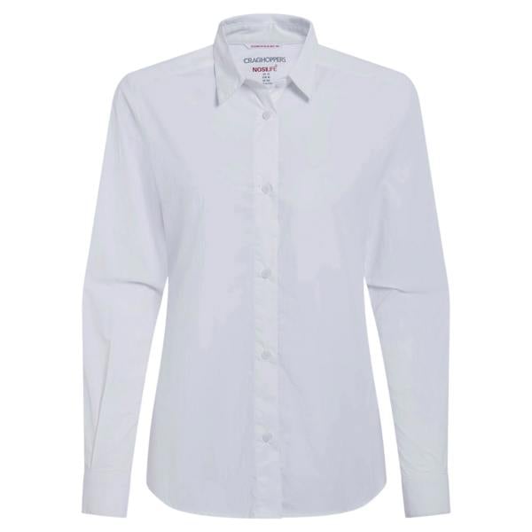 Craghoppers Womens/Ladies Alma Nosilife Long-Sleeved Shirt - White - 