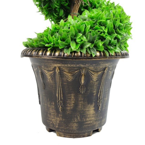 Leaf 120cm Green Large Leaf Spiral with Decorative Planter