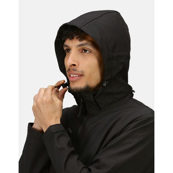 Regatta Professional Mens Venturer Softshell 3 Layer Hooded Jacket - Black - 