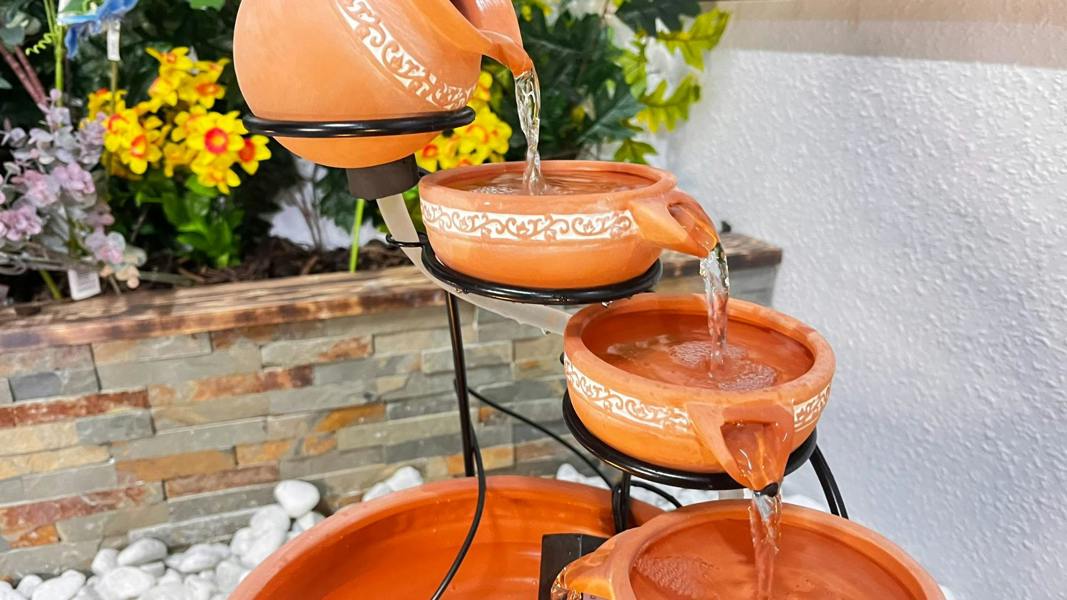 Tranquillity Water Features Teracotta Traditional Solar Water Feature