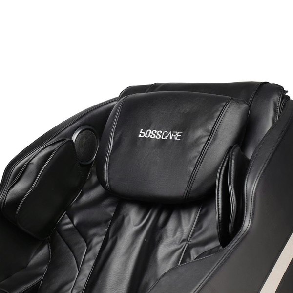 135.9cm D Real Relax Black Faux Leather Massage Chair with 6 Pre-Set Auto Modes Message Chairs Living and Home