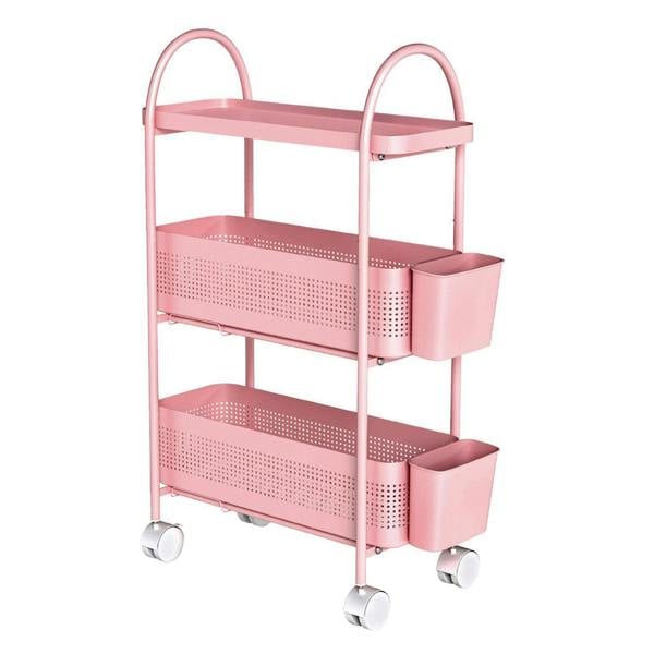 Levede 3 Tier Narrow Kitchen Trolley Cart with Pull-Out Baskets & Storage Bins