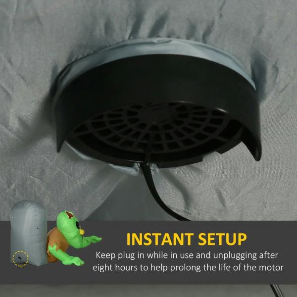 Inflatable decoration blower motor with vented air intake opening and power cord
