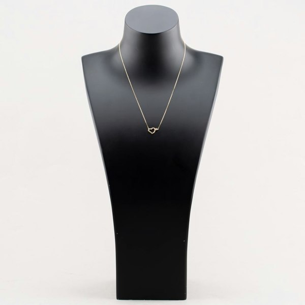 T. H. Baker 9ct Yellow Gold Cubic Zirconia Open Heart Necklace 1.19.2744