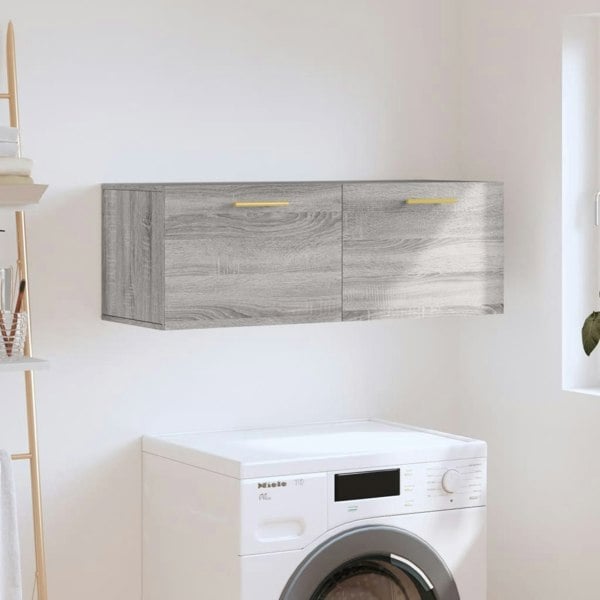 Berkfield Wall Cabinet Grey Sonoma 100x36.5x35 cm Engineered Wood