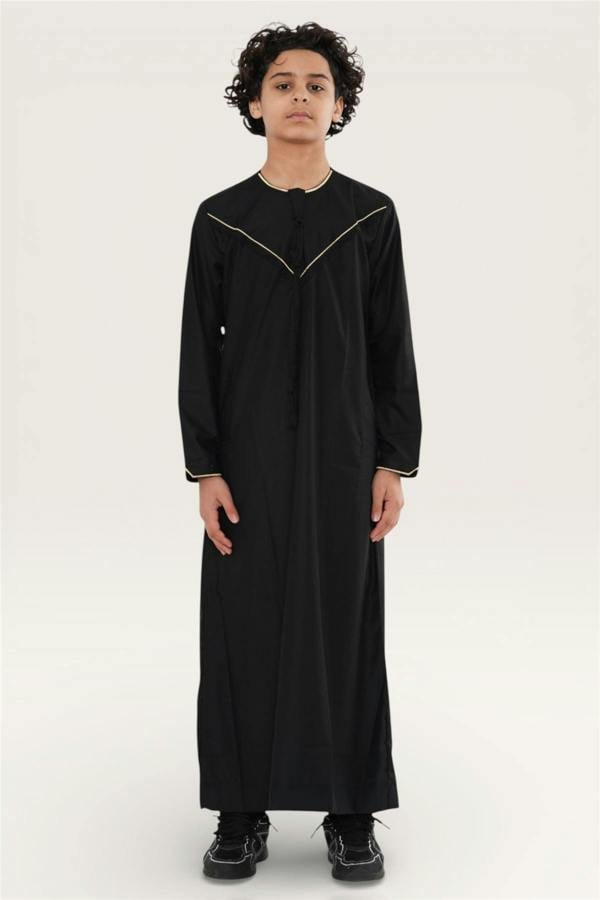 Infinity Leather Kids Boys Ramadan Moroccan Jubba Robe Djellaba Eid Thobe - K-TT-006