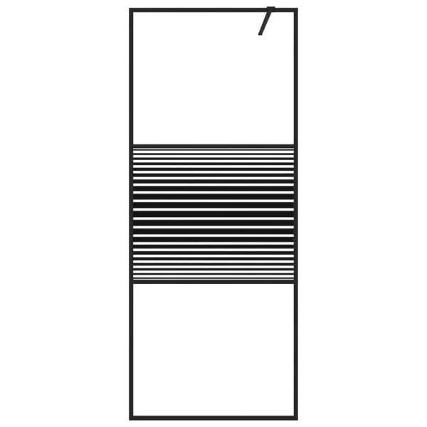 Berkfield Walk-in Shower Wall Black 80x195 cm Clear ESG Glass