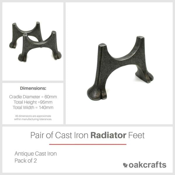 Pair of Antique Cast Iron Radiator Feet
